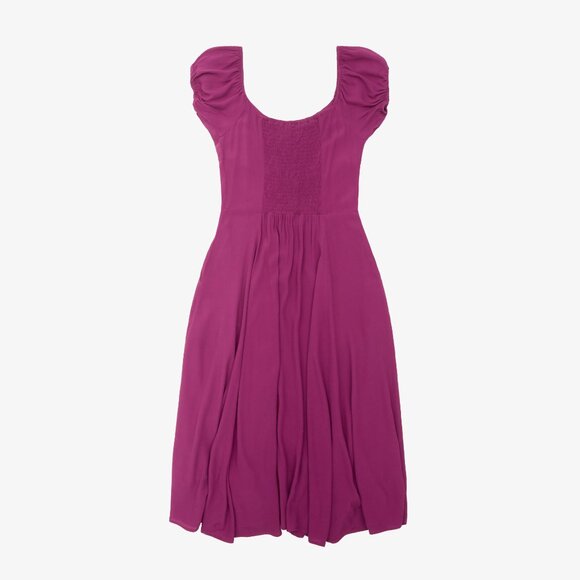 Vibrant Magenta Puff Sleeve Dress - Picture 2 of 2